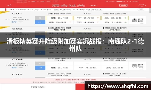 滑板精英赛升降级附加赛实况战报：南通队2-1德州队